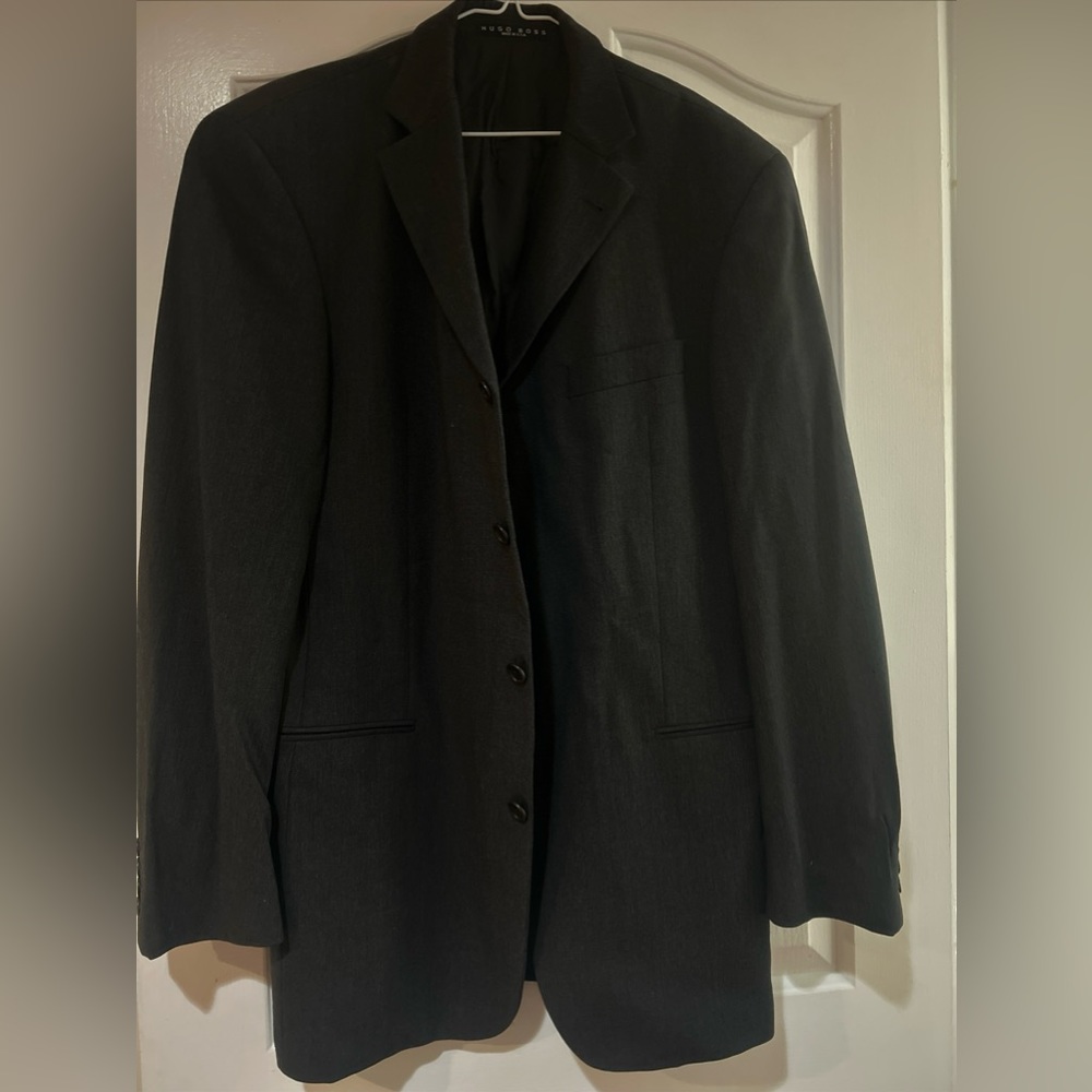 Hugo Boss Vintage Mens Dark Gray Blazer Size L
